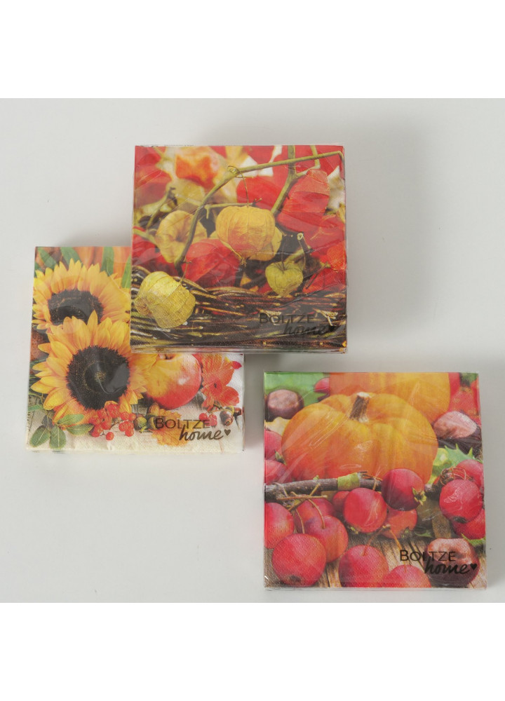 Servietten Herbstmuster in 3 Motiven