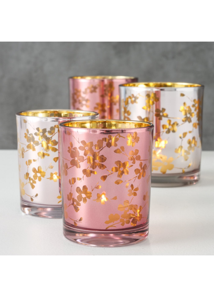 Windlicht "Sakura" SET, bestehend aus 2 lackierten Gläsern